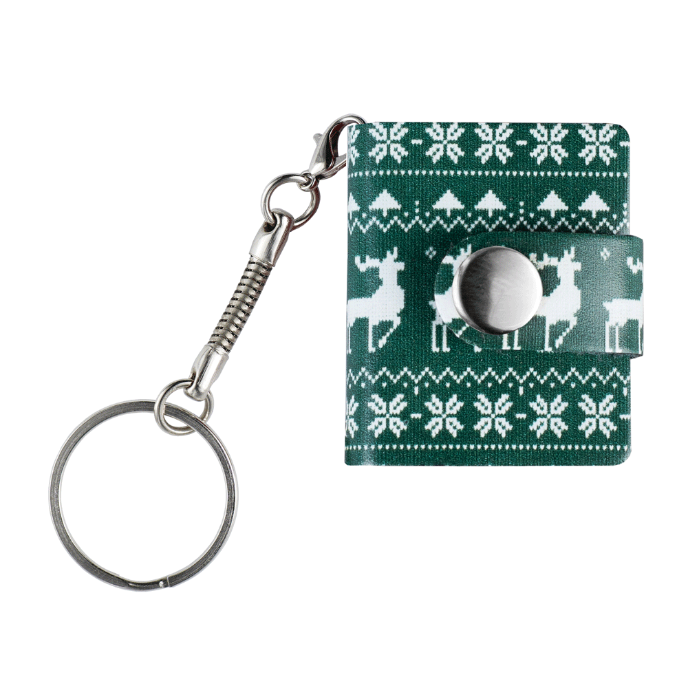 Xmas Sweater Bookeez - Mini Photo Album Keychain for Holiday Memories